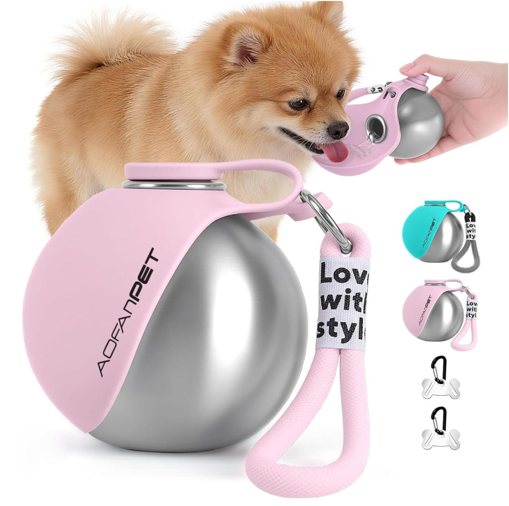 PupFlow Pet Travel Water Bottle - Pink 285ml