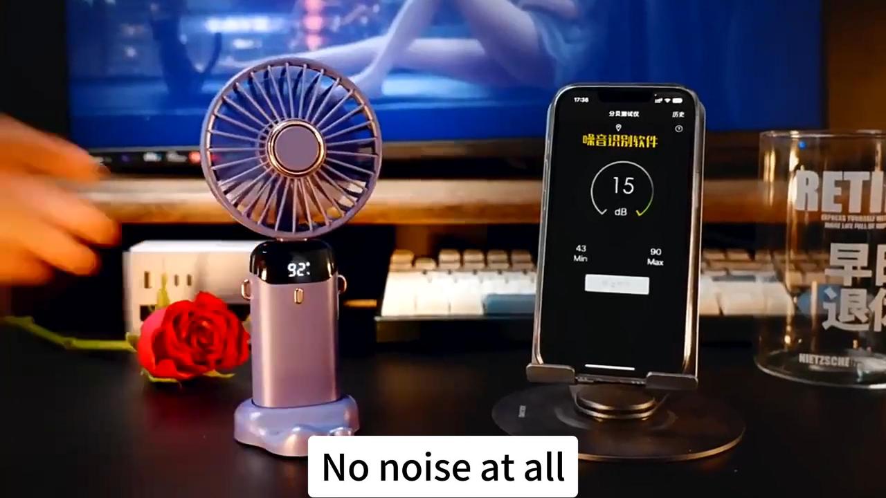 TurboAir Foldable Handheld Fan - Navy Blue